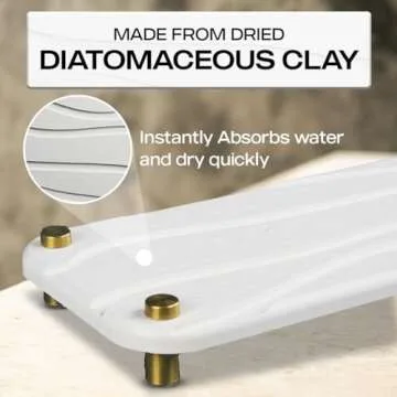 2pcs Drying Stone Tray - Instant Drying for Kitchen Sink Tray - Stone Soap Tray for Bathroom & Kitchen Sink - Stone Drying Tray - Water Absorbing Stone Tray for Sink