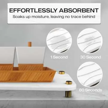 2pcs Drying Stone Tray - Instant Drying for Kitchen Sink Tray - Stone Soap Tray for Bathroom & Kitchen Sink - Stone Drying Tray - Water Absorbing Stone Tray for Sink