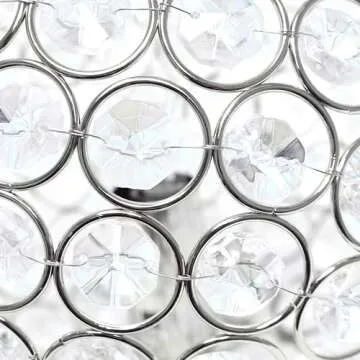 Elegant Designs LT1026-CHR 8" Elipse Crystal Collection Metal Crystal Ball Sequin Table Desk Lamp for Accent Lighting, Décor, Living Room, Chrome