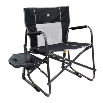 GCI Outdoor Freestyle Rocker XL with Side Table Camping Chair | Portable Folding Rocking Chair with ...