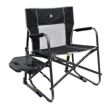 GCI Outdoor Freestyle Rocker XL with Side Table Camping Chair | Portable Folding Rocking Chair with ...