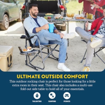 GCI Outdoor Freestyle Rocker XL with Side Table Camping Chair