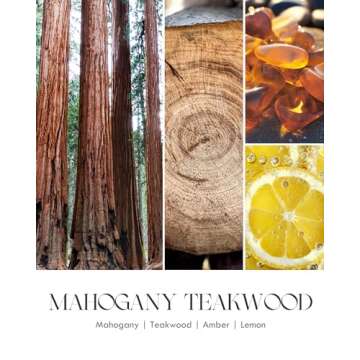 AOOVOO Scented Candles for Men - Mahogany & Teakwood Candles for Home Scented | Crackling Wood Wick Soy Candles | Strong Fragranced Masculine Black Candle Gift for Women & Men, 9oz