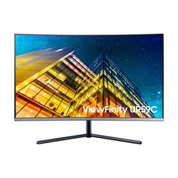 SAMSUNG 32" UR59 Series ViewFinity 4K UHD (3840x2160) Computer Monitor, Curved, HDMI, Display Port, ...