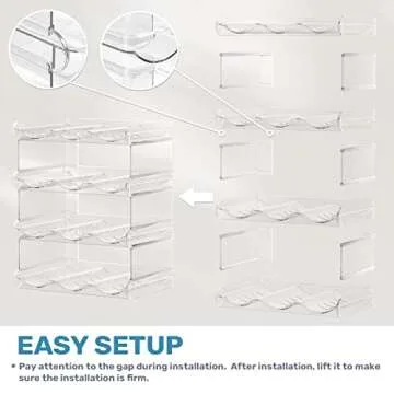 Fabspace Water Bottle Organizer, Stackable Water Bottle Holder for Kitchen Pantry, Fridge, Cabinet, Stackable Cup Holder for Wine, Water, Drink-4 Pack, Each Rack Holds 5 Containers