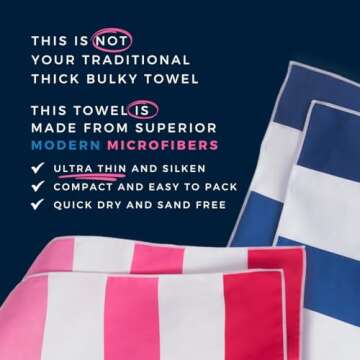 Mr and Mrs Beach Towels Set of 2 – Microfiber His and Hers Beach Towels. Just Married Beach Towels...