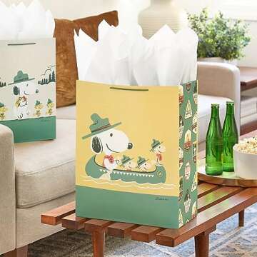 Hallmark Peanuts Gift Bag Bundle - Fun Snoopy & Woodstock Gift Bags