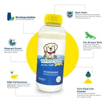 Whoops! Pet Accident Cleanup Powder - Non-Toxic, Citrus Fragrance, Absorbs & Deodorizes Urine, Vomit, Diarrhea - 1 Pack (29.98 oz Each)