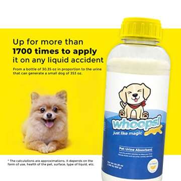 Whoops! Pet Accident Cleanup Powder - Non-Toxic, Citrus Fragrance, Absorbs & Deodorizes Urine, Vomit, Diarrhea - 1 Pack (29.98 oz Each)