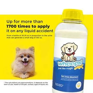 Whoops! Pet Accident Cleanup Powder - Non-Toxic, Citrus Fragrance, Absorbs & Deodorizes Urine, Vomit, Diarrhea - 1 Pack (29.98 oz Each)