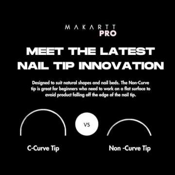 MakarttPro Non C-Curve Half Cover Nail Tips for Professional Nail Technicians and Beginners (Stiletto), Clear