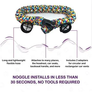 NOGGLE, 6ft - Kids Personal Air Conditioning System, Made in USA, Directs Cool Air to Children in The Backseat - Air Conditioning Vent Hose for Vehicles, Making The Back Seat Cool Again - Grey