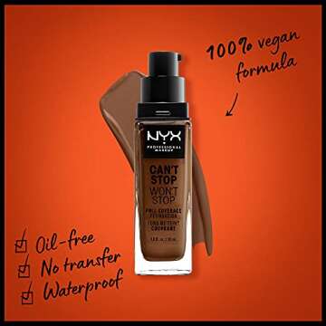 NYX Can't Stop Won't Stop Foundation in Mocha - 24h Matte Finish