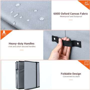 Christmas Ornament Storage Box, Mrrihand Xmas Decoration Organizer with Adjustable Dividers - Storage Container Keeps 128 Holiday Ornaments 3-Inch, Dual Zipper Closure, 600D Tear-Proof Material (Gray)