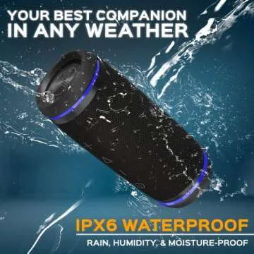 TREBLAB HD77 Bluetooth Speaker - Durable Waterproof Sound