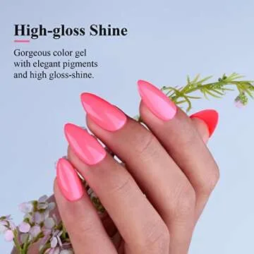 Imtiti Neon Gel Nail Polish, 1 Pcs 0.5 Fl Oz Neon Pink Gel Polish Soak Off LED U V Nail Gel Polish Spring Summer Gel Nail Polish DIY Nail Art Starter Manicure Salon Gel Nail Kit for Women Girls