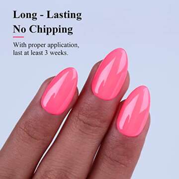 Imtiti Neon Gel Nail Polish, 1 Pcs 0.5 Fl Oz Neon Pink Gel Polish Soak Off LED U V Nail Gel Polish Spring Summer Gel Nail Polish DIY Nail Art Starter Manicure Salon Gel Nail Kit for Women Girls