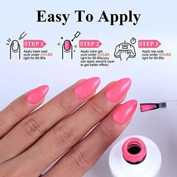 Imtiti Neon Gel Nail Polish, 1 Pcs 0.5 Fl Oz Neon Pink Gel Polish Soak Off LED U V Nail Gel Polish Spring Summer Gel Nail Polish DIY Nail Art Starter Manicure Salon Gel Nail Kit for Women Girls