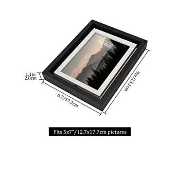 SUMGAR Picture Frame 5x7 Double Sided Rotating Modern Wooden Floating Frames for Plants, Family, Friends - Modern Black and White Design - Set of 2 for Mum Dad Graduations Wedding Housewarming