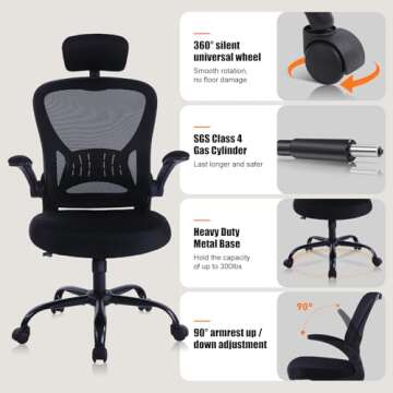 Ergonomic Adjustable Office Chair with Lumbar Support