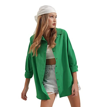 BIG DART Oversized Button Down Shirt for Women