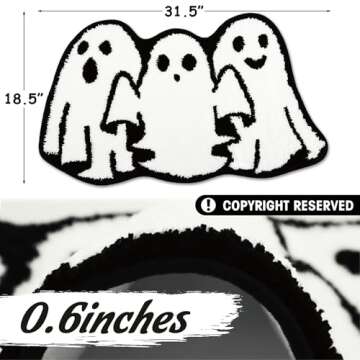 Percozzi Halloween Bath Rugs Ghost Bathroom Rug Non-Slip Floor Mat for Bathroom Kitchen Rug Soft Absorbent Bath Tub Mat Room Halloween Bathroom Rug