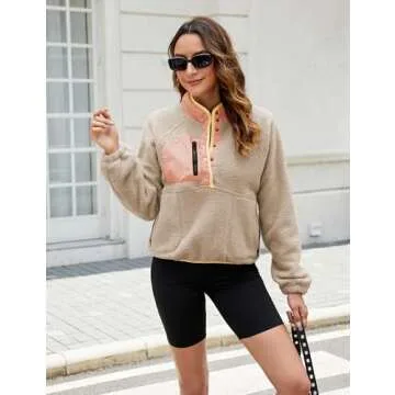 AMEBELLE Women's Fleece Pullover Jacket for Fall Winter