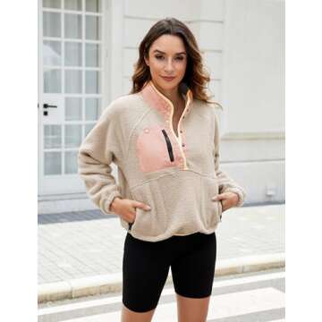 AMEBELLE Women's Fleece Pullover Jacket for Fall Winter