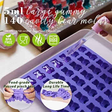 LUSHYUM Gummy Molds for Homemade Treats - 5 ML Silicone