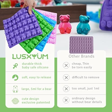 LUSHYUM Gummy Molds for Homemade Treats - 5 ML Silicone