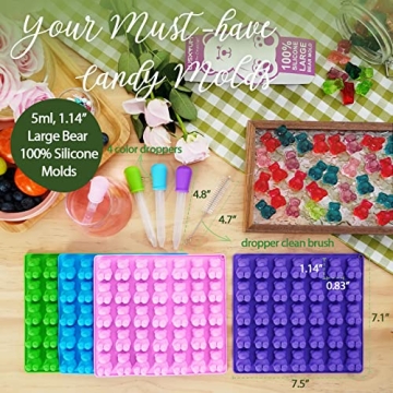 LUSHYUM Gummy Molds for Homemade Treats - 5 ML Silicone