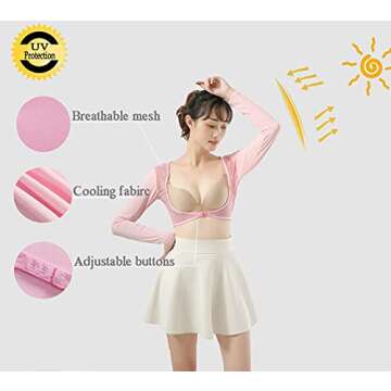 Women's Golf Cooling Shawl Outdoor Sun Protection Arm Sleeves (Large, White)