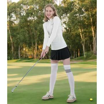 Women's Golf Cooling Shawl Outdoor Sun Protection Arm Sleeves (Large, White)