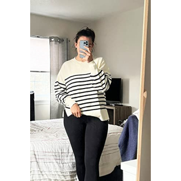 ETCYY Trendy Batwing Sleeve Oversized Sweater for Women