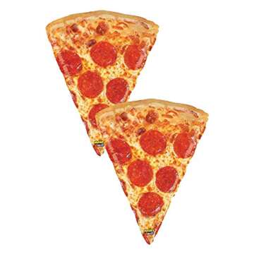 Artisan Owl Set of 2 Realistic Pepperoni Pizza Slice 29" Foil Party Balloons