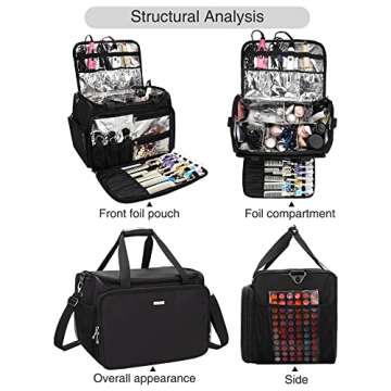 MONSTINA Professional Hairdressing Bag,Hairstylist Travel Bag,Cosmetics Beauty Hairdresser Bag with ...