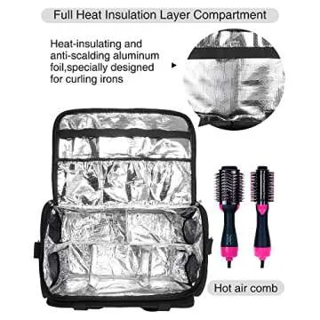 MONSTINA Professional Hairdressing Bag,Hairstylist Travel Bag,Cosmetics Beauty Hairdresser Bag with Shoulder Strap,Hair Makeup Salon Organizer Bag for Barber Insulation Material