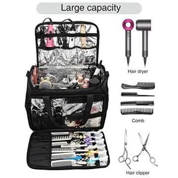 MONSTINA Professional Hairdressing Bag,Hairstylist Travel Bag,Cosmetics Beauty Hairdresser Bag with Shoulder Strap,Hair Makeup Salon Organizer Bag for Barber Insulation Material