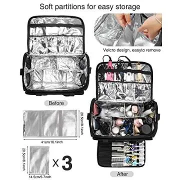 MONSTINA Professional Hairdressing Bag,Hairstylist Travel Bag,Cosmetics Beauty Hairdresser Bag with Shoulder Strap,Hair Makeup Salon Organizer Bag for Barber Insulation Material