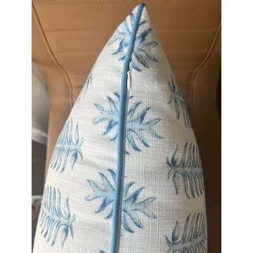 YugTex Marcus Printed Decorative Square Accent Throw Pillow Cover - Decor for Living Room, Sofa, Chair, Patio, Car, Balcony, Bench, Porch, Nursery, Office, Bedroom - 18x18 Inches, Blue