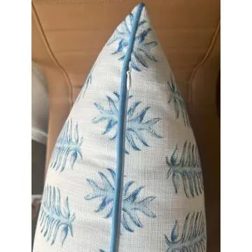 YugTex Marcus Printed Decorative Square Accent Throw Pillow Cover - Decor for Living Room, Sofa, Chair, Patio, Car, Balcony, Bench, Porch, Nursery, Office, Bedroom - 18x18 Inches, Blue