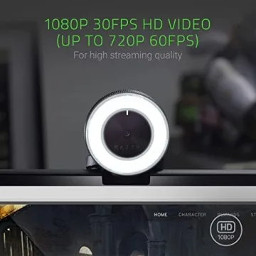 Razer Kiyo Streaming Webcam with Ring Light and Microphone