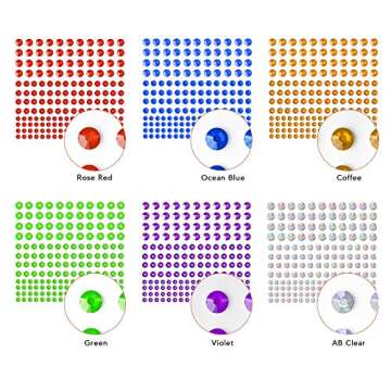 Rhinestone Stickers 4125 PCS, Nicpro Self Adhesive Gems Stick on Face Body Hair Makeup Festival, Bli...