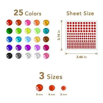 Rhinestone Stickers 4125 PCS, Nicpro Self Adhesive Gems Stick on Face Body Hair Makeup Festival, Bling Jewels in 3 Size 25 Colors,25 Embellishments Sheet for Decorations Crafts Nail Card