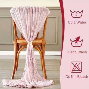 Reyke 1 Pack Dusty Pink Cheesecloth Table Runner for Party 10Ft Pink Gauze Table Runner 35x120 Inch Boho Rustic Cheese Cloth Long Table Runners Romantic Wedding Decor for Baby Bridal Shower Birthday