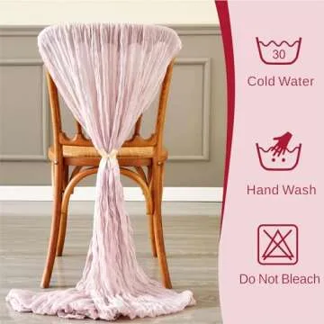 Reyke 1 Pack Dusty Pink Cheesecloth Table Runner for Party 10Ft Pink Gauze Table Runner 35x120 Inch Boho Rustic Cheese Cloth Long Table Runners Romantic Wedding Decor for Baby Bridal Shower Birthday