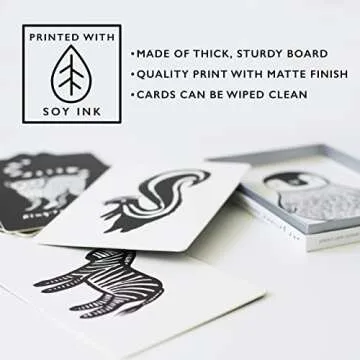 Wee Gallery Black and White Animal Art Cards for Babies, Durable High Contrast Vision Cards, Brain Development Educational Learning Tool for Newborn, Infant, Baby, Toddler - Ocean Animals