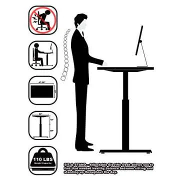 Affordable Height Adjustable Standing Desk with Memory Presets