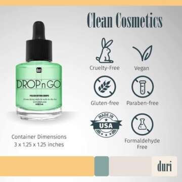 duri Drop'n Go Quick Dry Nail Drops - Fast Drying Drops for Long Lasting Nail Polish 0.61 fl. oz.