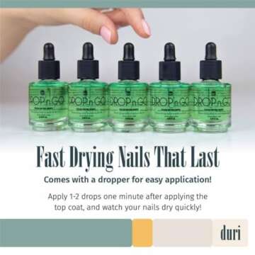 duri Drop'n Go Quick Dry Nail Drops - Fast Drying Drops for Long Lasting Nail Polish 0.61 fl. oz.